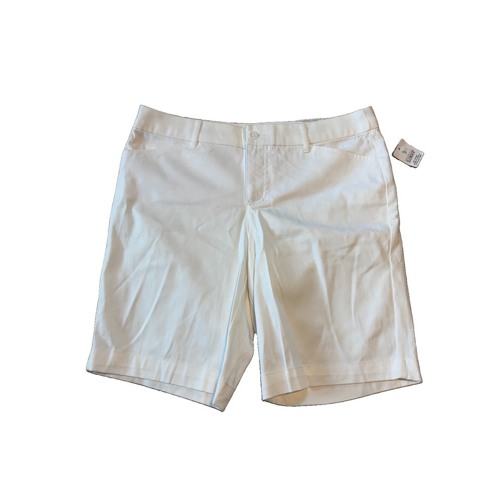 St Johns Bay Shorts Womens 12 White Chino Stylish Comfort Classic Everyday Wear